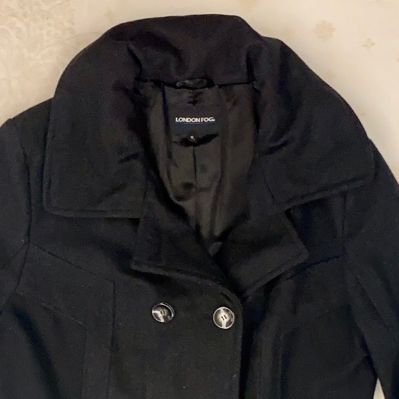 London Fog Pea Coat, 3/4 Length, Black, Size 16 - Picture 4 of 8